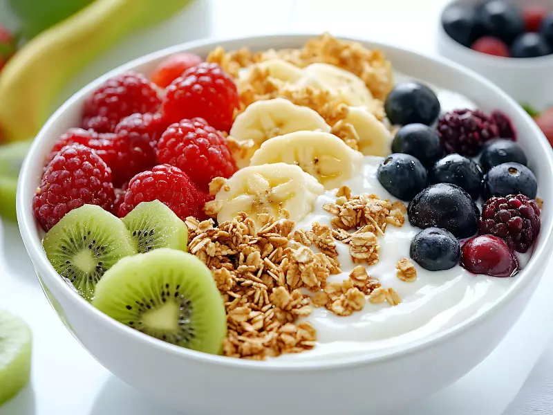 Bol de yogur y frutas