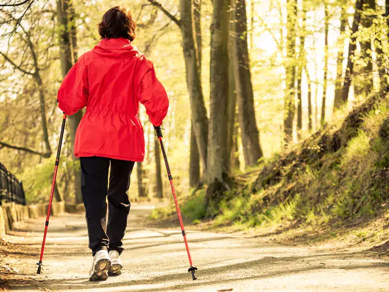 Marcha nórdica en otoño