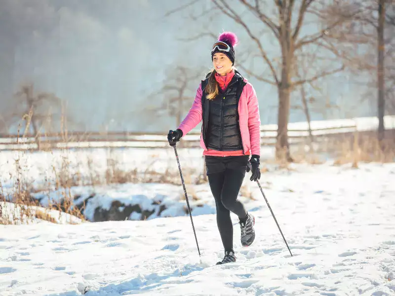 Marcha nórdica en invierno